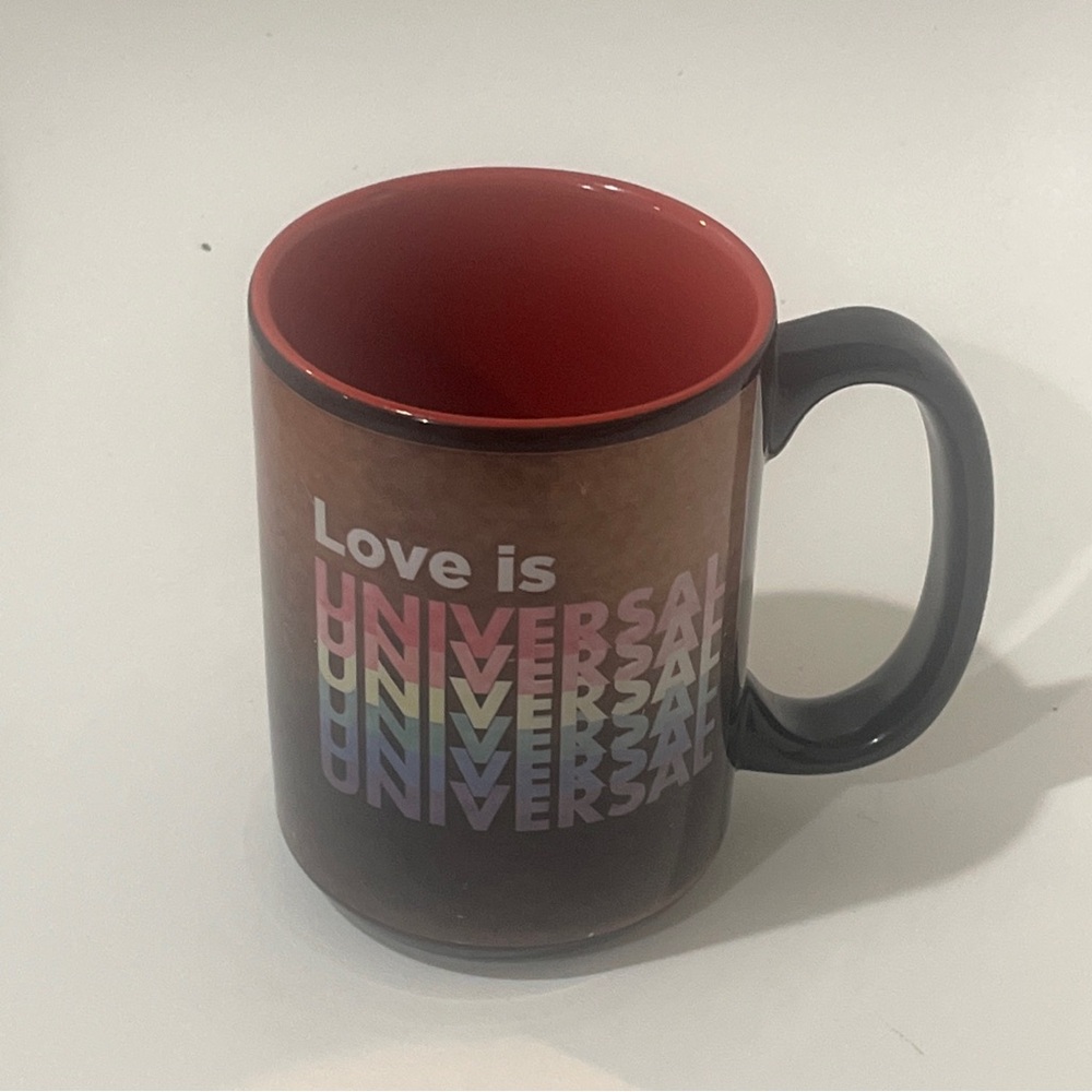 Universal Studios Love Is Universal Rainbow Coffee Cup Mug Ceramic Nwot